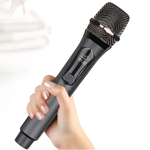 Микрофон беспроводной с караоке, Bluetooth-микрофон UHF TTD-M10 с дальностью действия до 50 м, серый - фото 10