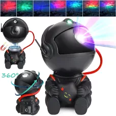 Проектор звездного неба, лазерный ночник на пульту Astro Star Mini, светильник LED ночник Космонавт, черный