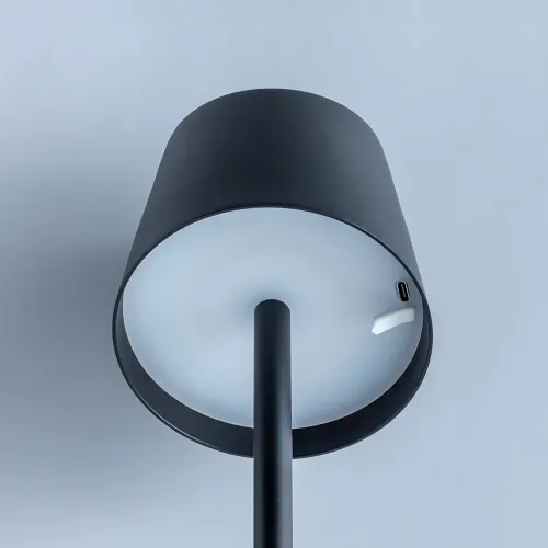 Настільна акумуляторна лампа Cozy 5 Вт 5200mA, USB-світильник IP-54, 3000K, у скандинавському стилі, чорний - фото 5
