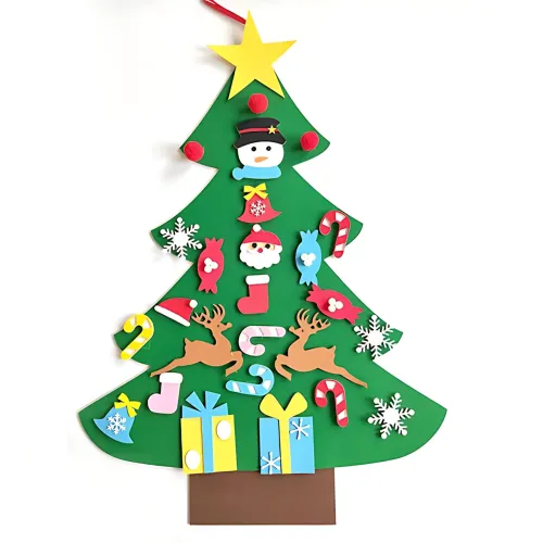 Дитяча ялинка з іграшками Decorative Tree, декоративна настінна ялинка з фетру + 27 іграшок на липучці - фото 2