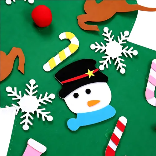 Дитяча ялинка з іграшками Decorative Tree, декоративна настінна ялинка з фетру + 27 іграшок на липучці - фото 5