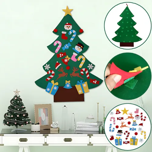 Дитяча ялинка з іграшками Decorative Tree, декоративна настінна ялинка з фетру + 27 іграшок на липучці