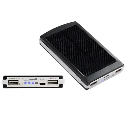 Solar Power Bank 9000 mAh, портативний зарядний пристрій із ліхтариком, заряджання USB і від сонця - фото 4