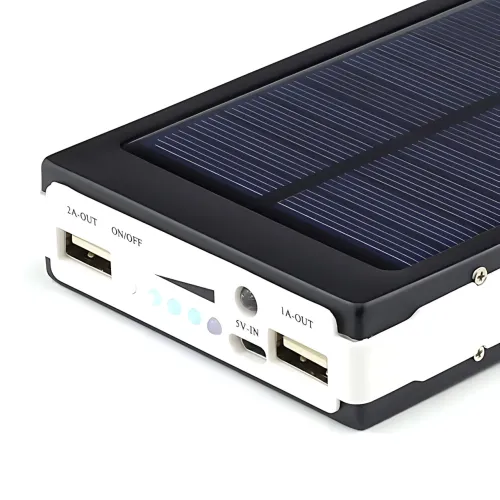 Solar Power Bank 9000 mAh, портативний зарядний пристрій із ліхтариком, заряджання USB і від сонця - фото 6