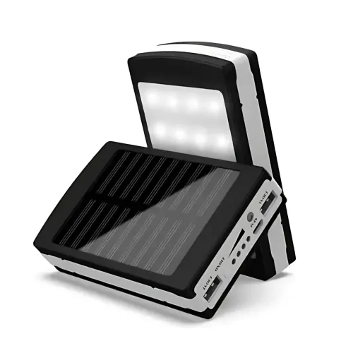 Solar Power Bank 9000 mAh, портативний зарядний пристрій із ліхтариком, заряджання USB і від сонця - фото 2
