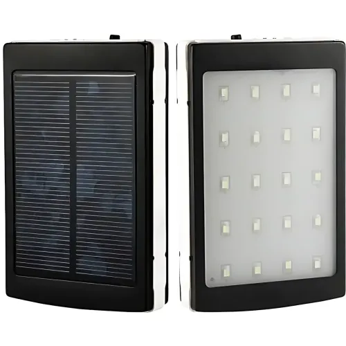Solar Power Bank 9000 mAh, портативний зарядний пристрій із ліхтариком, заряджання USB і від сонця - фото 3