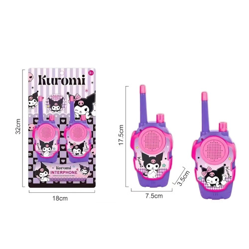 Комплект детских раций Kawaii Sanrio, игрушечный набор беспроводных раций для общения до 300 м, с фонариком