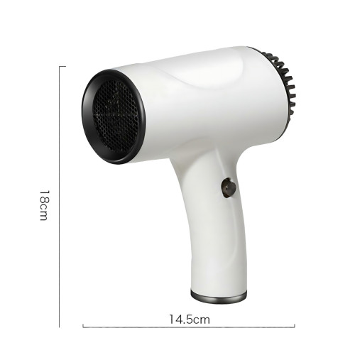 Беспроводной фен для волос Portable Hair Dryer, 2600 mAh, 500 Вт, с горячим и холодным обдувом и ионизацией Зеленый - фото 7