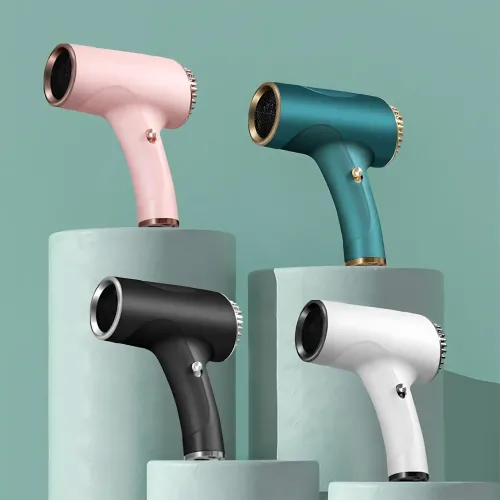 Бездротовий фен для волосся Portable Hair Dryer, 2600 mAh, 500 Вт, з гарячим і холодним обдувом та іонізацією Зелений - фото 9