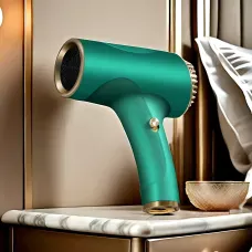 Беспроводной фен для волос Portable Hair Dryer, 2600 mAh, 500 Вт, с горячим и холодным обдувом и ионизацией Зеленый