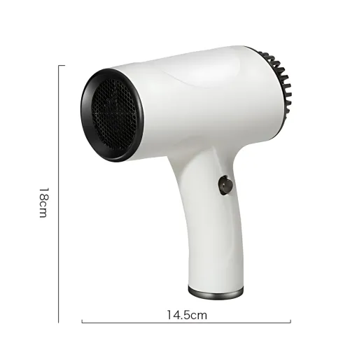 Бездротовий фен для волосся Portable Hair Dryer, 2600 mAh, 500 Вт, з гарячим і холодним обдувом та іонізацією Чорний - фото 9
