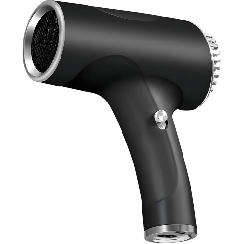 Беспроводной фен для волос Portable Hair Dryer, 2600 mAh, 500 Вт, с горячим и холодным обдувом и ионизацией Черный - фото 10