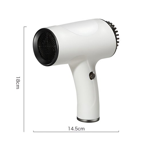Беспроводной фен для волос Portable Hair Dryer, 2600 mAh, 500 Вт, с горячим и холодным обдувом и ионизацией Черный