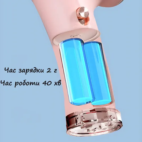 Беспроводной фен для волос Portable Hair Dryer, 2600 mAh, 500 Вт, с горячим и холодным обдувом и ионизацией Черный - фото 4