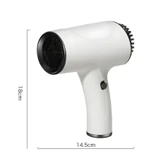 Бездротовий фен для волосся Portable Hair Dryer, 2600 mAh, 500 Вт, з гарячим і холодним обдувом та іонізацією Білий