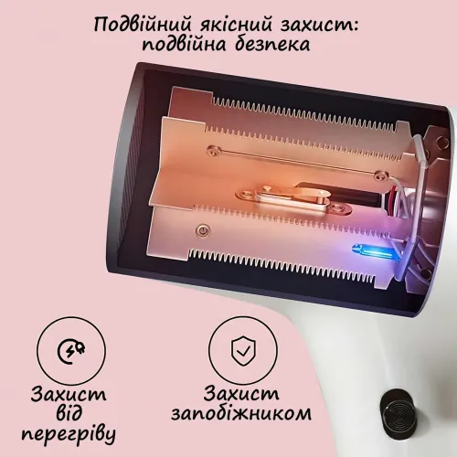 Бездротовий фен для волосся Portable Hair Dryer, 2600 mAh, 500 Вт, з гарячим і холодним обдувом та іонізацією Білий - фото 6