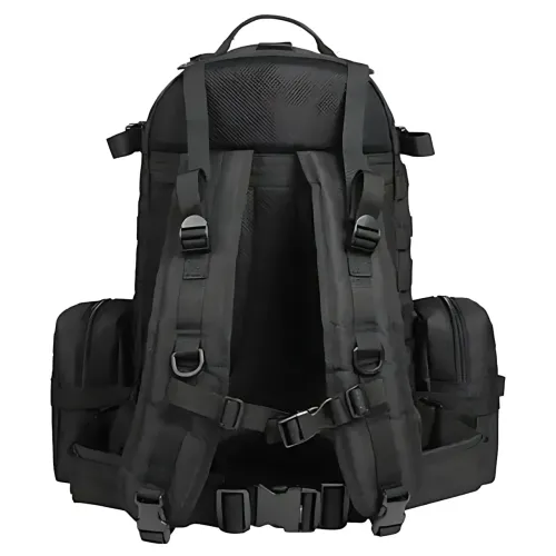Тактичний рюкзак із підсумками B08, туристичний військовий рюкзак molle 55 літрів, 55х40х25 см, чорний оксфорд - фото 3