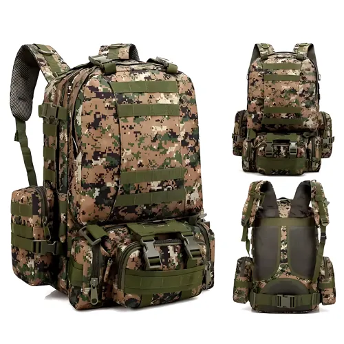 Тактичний рюкзак із підсумками B08, туристичний військовий рюкзак molle 55 л, 55х40х25 см, піксель оксфорд - фото 3