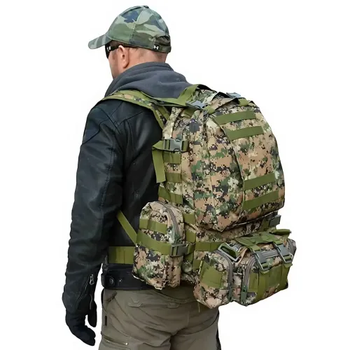 Тактичний рюкзак із підсумками B08, туристичний військовий рюкзак molle 55 л, 55х40х25 см, піксель оксфорд - фото 9