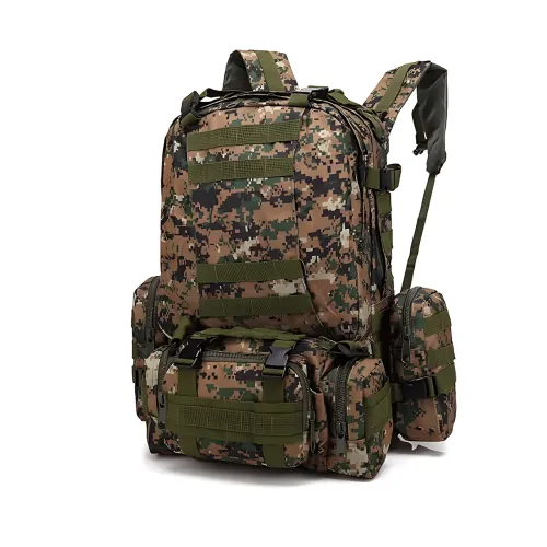 Тактичний рюкзак із підсумками B08, туристичний військовий рюкзак molle 55 л, 55х40х25 см, піксель оксфорд - фото 4