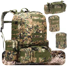 Тактический рюкзак с подсумками B08, туристический военный рюкзак molle 55 л, 55х40х25 см, пиксель оксфорд