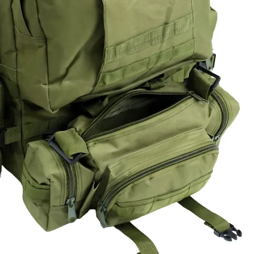 Тактичний рюкзак із підсумками B08, туристичний військовий рюкзак molle 55 літрів, 55х40х25 см, оливковий - фото 5