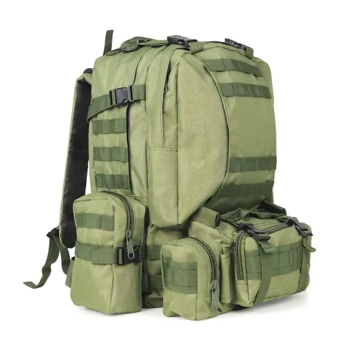 Тактичний рюкзак із підсумками B08, туристичний військовий рюкзак molle 55 літрів, 55х40х25 см, оливковий - фото 2