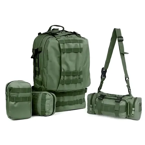 Тактичний рюкзак із підсумками B08, туристичний військовий рюкзак molle 55 літрів, 55х40х25 см, оливковий - фото 9