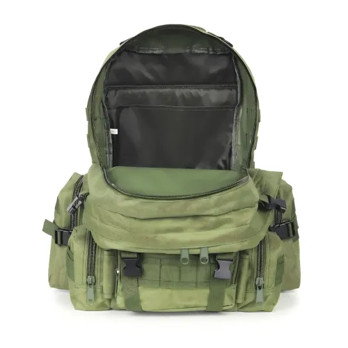 Тактический рюкзак с подсумками B08, туристический военный рюкзак molle 55 литров, 55х40х25 см, оливковый - фото 4