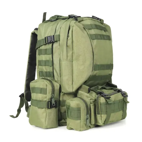 Тактический рюкзак с подсумками B08, туристический военный рюкзак molle 55 литров, 55х40х25 см, оливковый - фото 2
