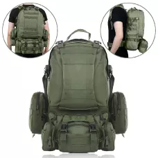 Тактичний рюкзак із підсумками B08, туристичний військовий рюкзак molle 55 літрів, 55х40х25 см, оливковий