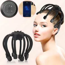 Вібро масажер для голови Head massger, Bluetooth, робота від акумулятора, 4 режими, 10 масажних точок