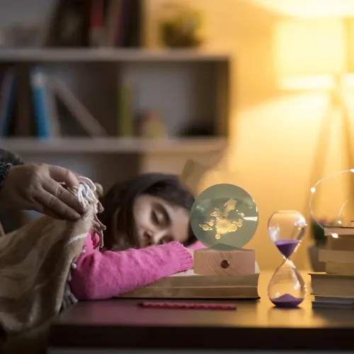 3D нічник Хрустальна куля з астронавтом — Сонячна система, USB, 8 см - фото 10