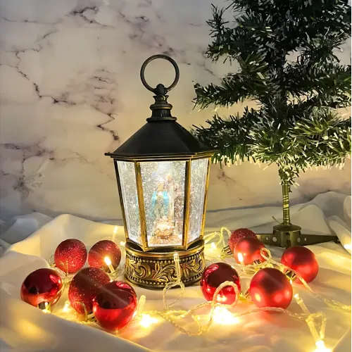 Святковий музичний нічник світильник Xmas WDL 24077A з ефектом сніжної метілі, чарівна ніч - фото 6