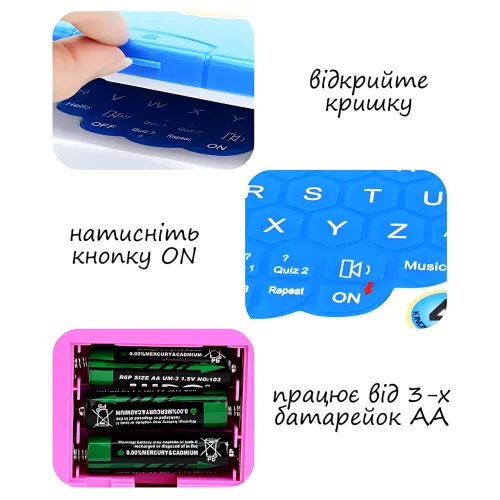 Дитячий навчальний ноутбук AH-802Y StudyGame для вивчення англійської мови, рожевий Блакитний - фото 8