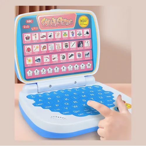 Дитячий навчальний ноутбук AH-802Y StudyGame для вивчення англійської мови, рожевий Блакитний - фото 3