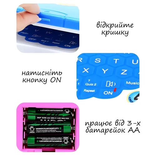Детский обучающий ноутбук AH-802Y StudyGame для изучения английского языка, розовый Голубой - фото 8