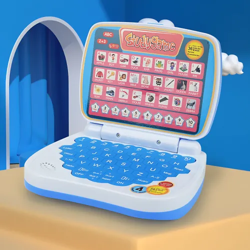 Детский обучающий ноутбук AH-802Y StudyGame для изучения английского языка, розовый Голубой - фото 2