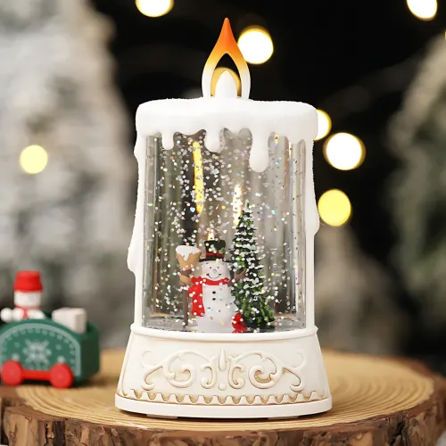 Святковий нічник WDL 23005C XMAS, з фігуркою сніговика, ялинкою, з імітацією снігової хуртовини, робота від 2-х АА - фото 3