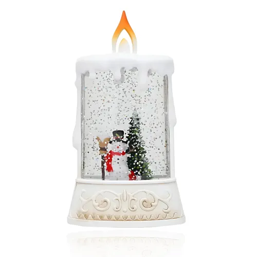 Святковий нічник WDL 23005C XMAS, з фігуркою сніговика, ялинкою, з імітацією снігової хуртовини, робота від 2-х АА - фото 2
