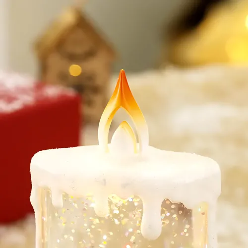 Праздничный ночник WDL 23005C XMAS, с фигуркой снеговика, елкой, с имитацией снежной метели, работа от 2-х АА - фото 5