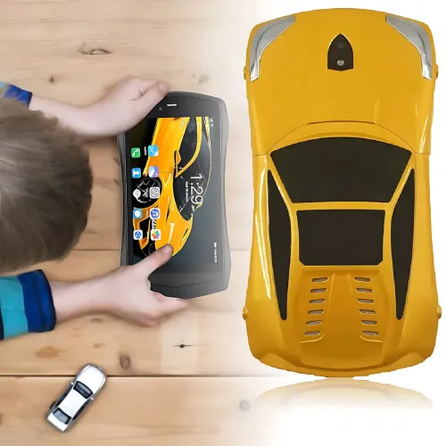Kidiby Kids F1 – детский планшет в форме машинки с IPS экраном 7 дюймов, поддержкой SIM-карты и ОС Android 7.0 Желтый