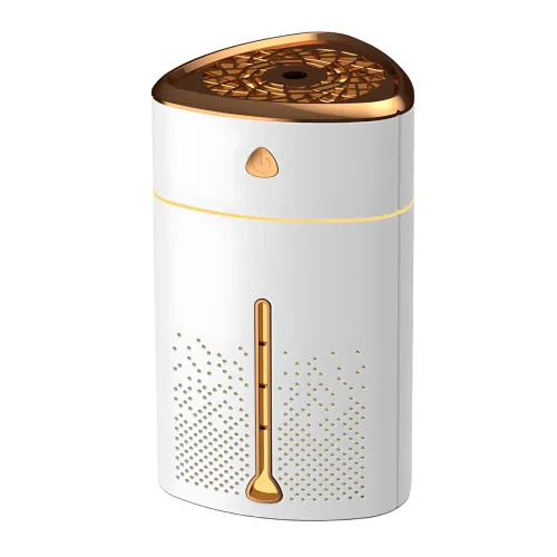 Ультразвуковий зволожувач повітря нічник Fog Humidifier з підсвіткою, портативний, бак 1000 мл, Біло-золотий - фото 2