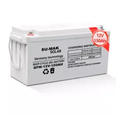 Аккумулятор гелевый SU-MAK GEL Battery 150 Ah 12V, официальный, для solar панелей GFM150