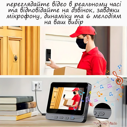 Беспроводной дверной Bluetooth звонок с камерой и двухсторонней связью SMART M165, мини-домофон для дома - фото 6