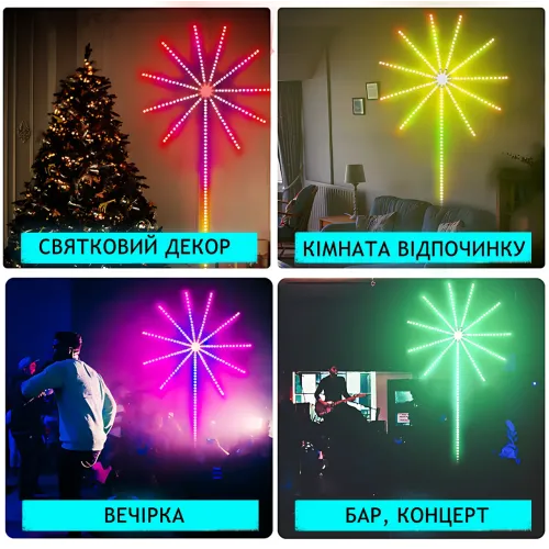 Світлодіодний Led-вентилятор SFK-18, програмована USB стрічка на стіну з APP Bluetooth, 1 м + 10 стрічок по 0.5 м - фото 4