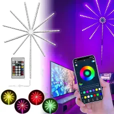 Світлодіодний Led-вентилятор SFK-18, програмована USB стрічка на стіну з APP Bluetooth, 1 м + 10 стрічок по 0.5 м