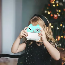 Дитячий фотоапарат Гострі вушка Q5 APP з екраном, миттєвий друк фото, синій Рожевий