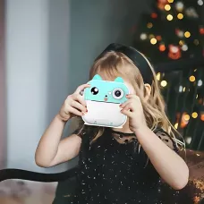 Дитячий фотоапарат Гострі вушка Q5 APP з екраном, миттєвий друк фото, синій Рожевий