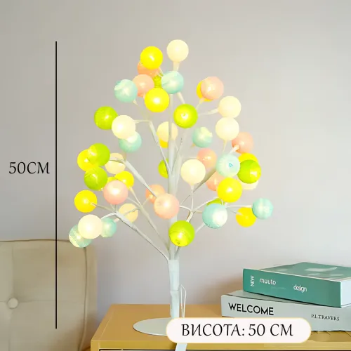 Настільна LED-лампа SFK-28, Дерево кольорові кулі, 24 LED, тепле світло, робота від мережі 220 В - фото 8